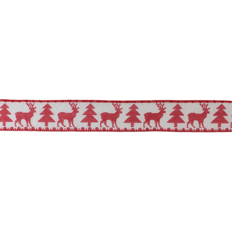 Deer-Pine-Tree-Ribbon-(Set-of-2)-Ribbons-&-Trim