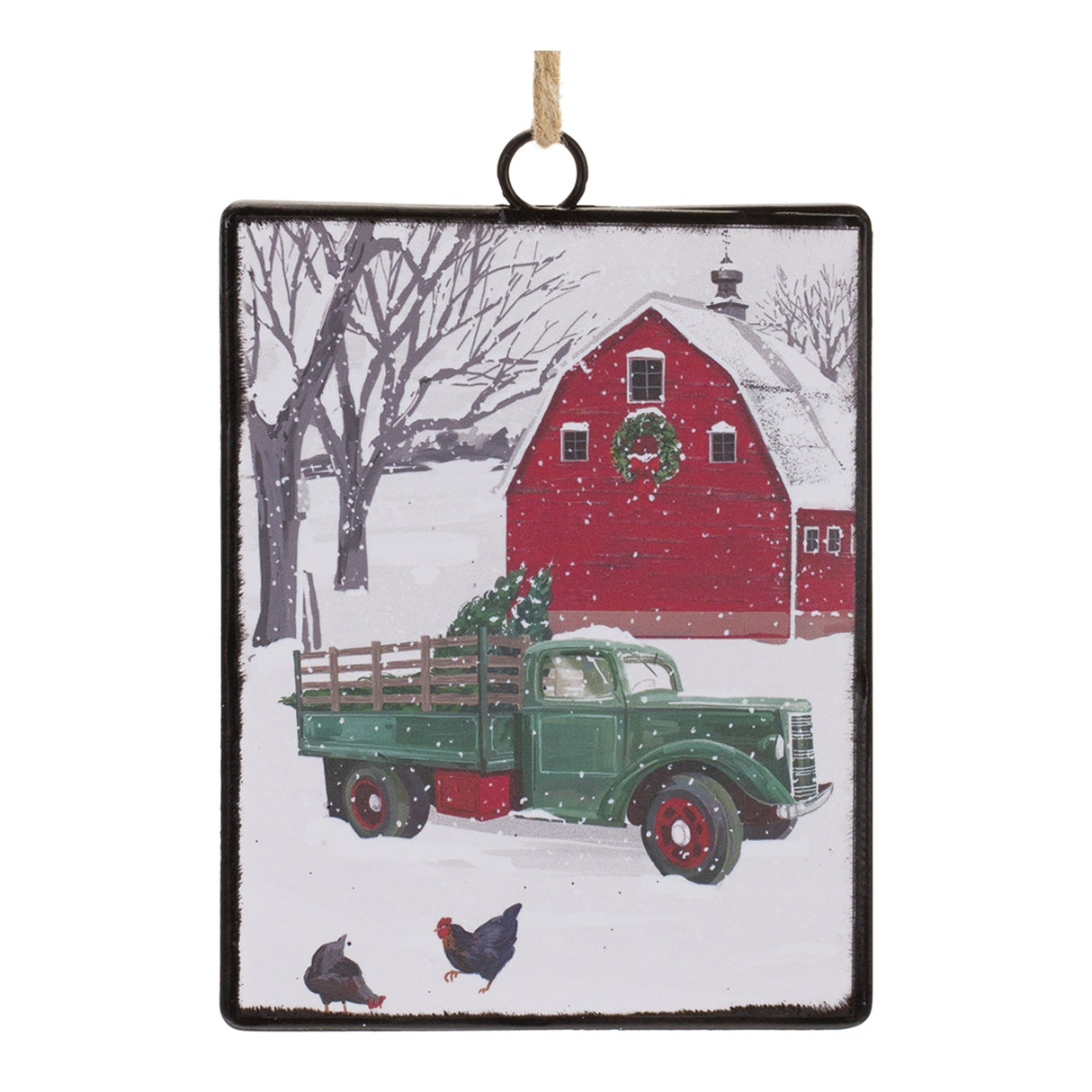 Glass-Truck-and-Barn-Ornament-(Set-of-12)-Christmas-Ornaments