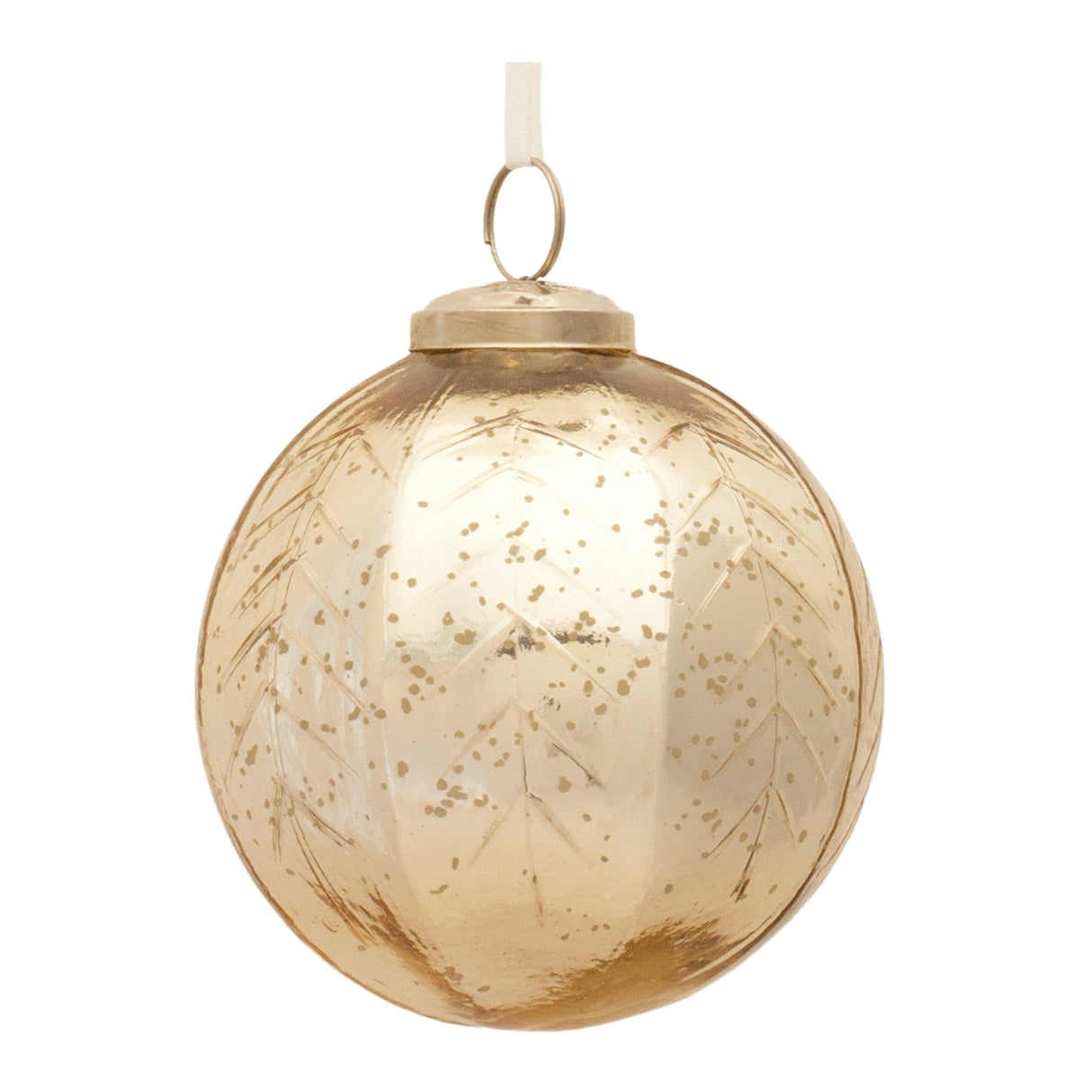 Ribbed Mercury Glass Ball Ornament (Set of 6)