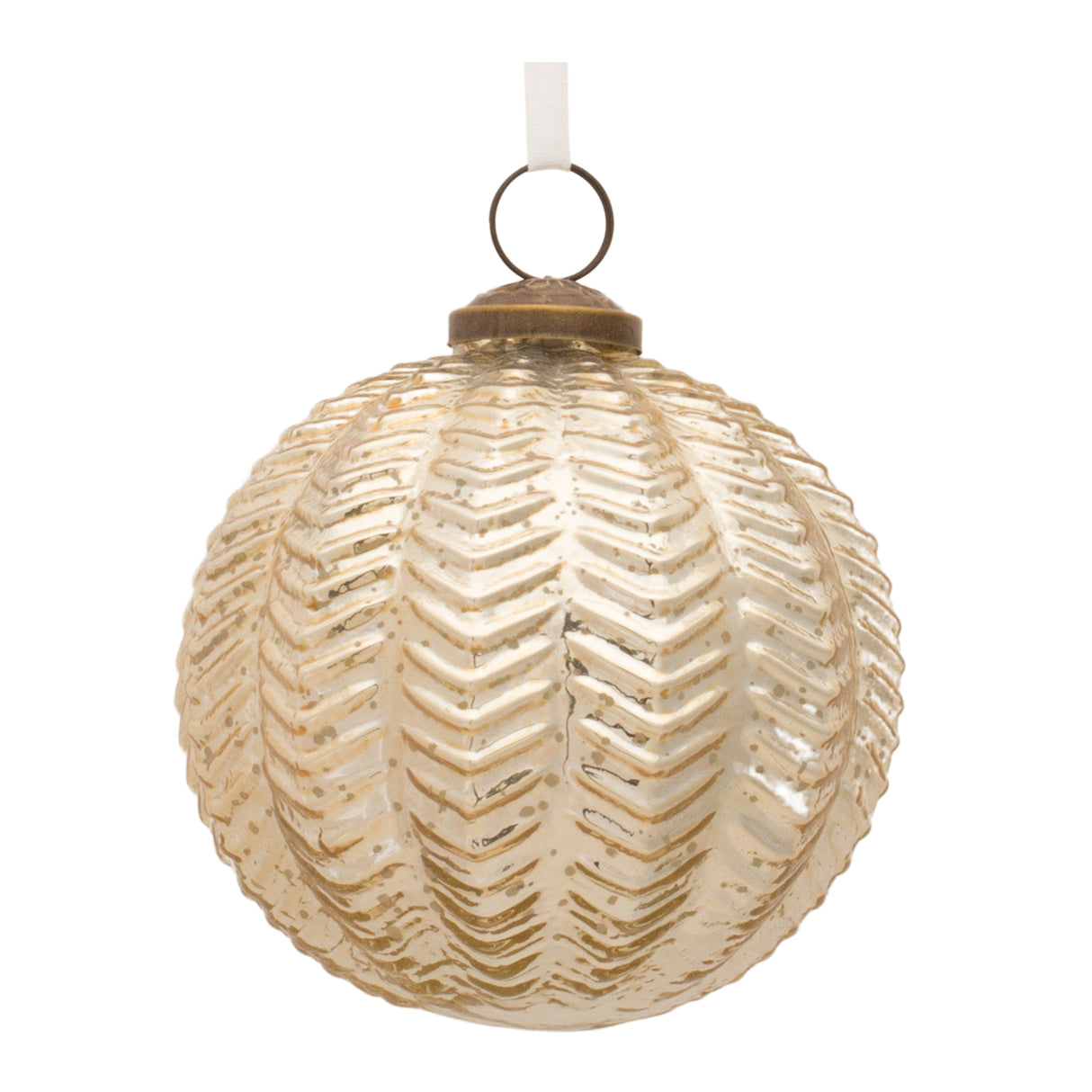 Ribbed Mercury Glass Ball Ornament (Set of 6)