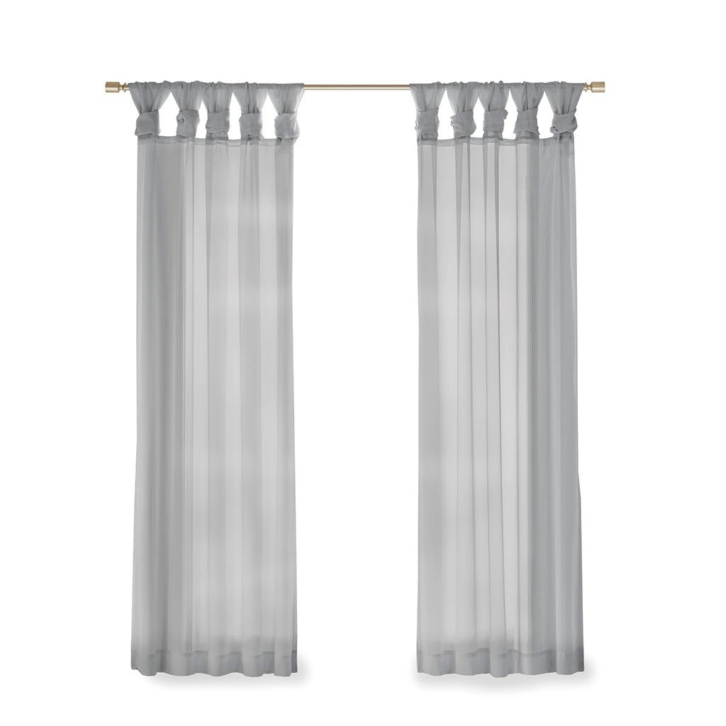 Twist tab voile sheer window pair