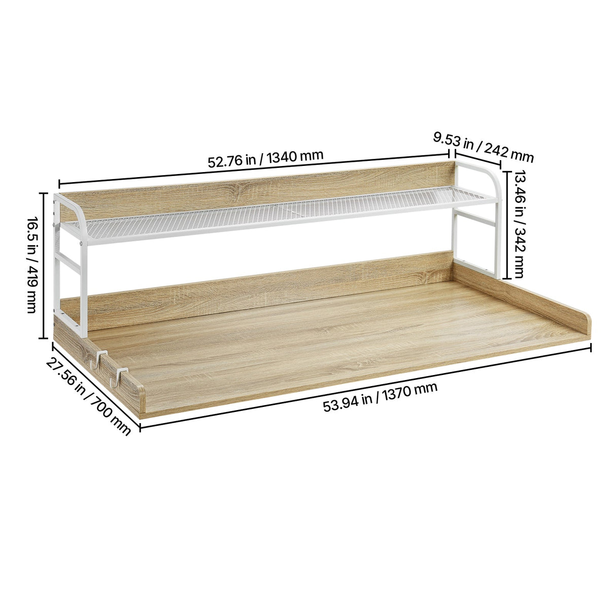 Washer Dryer Countertop with 2-Tier Shelf