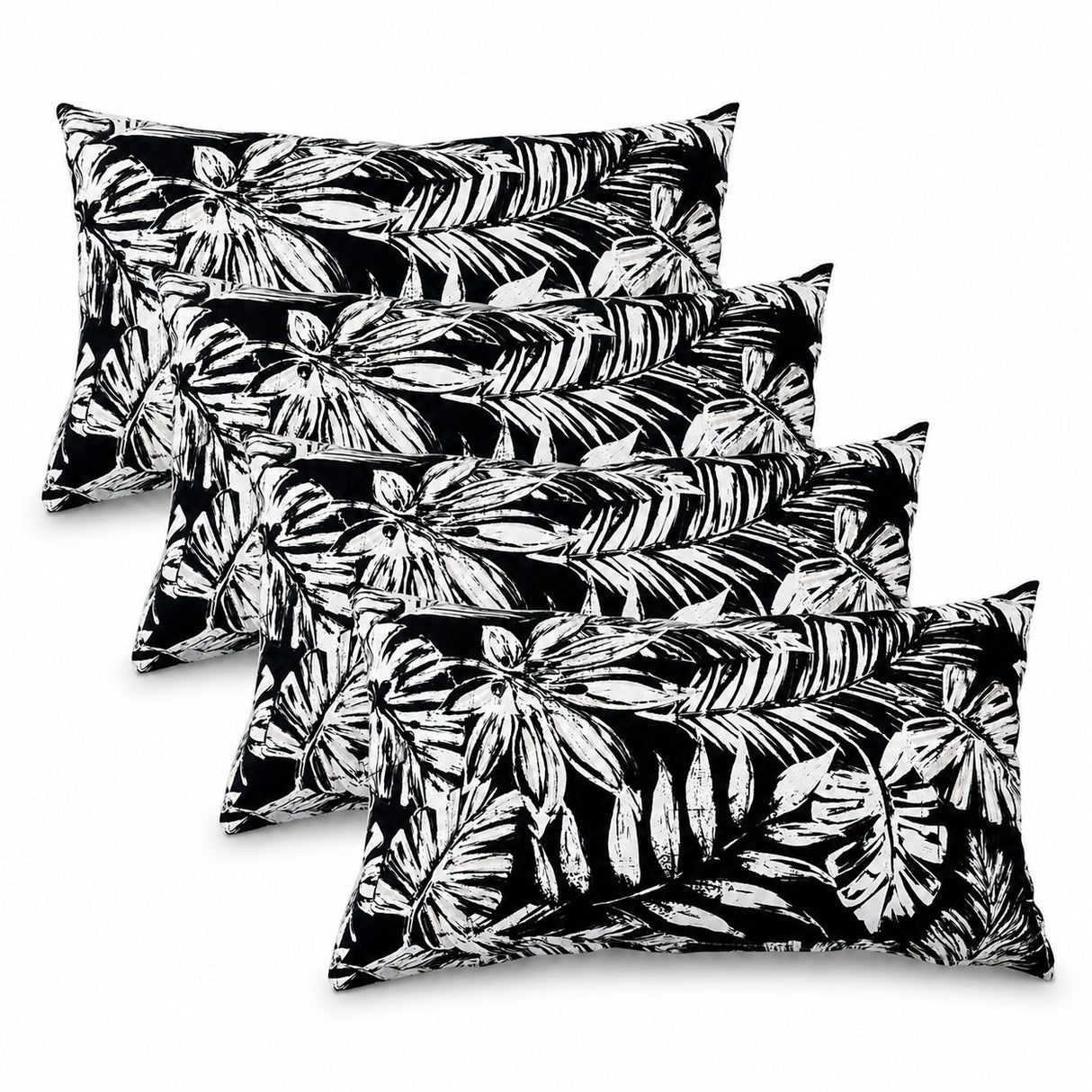 4 Pack Outdoor Lumbar Pillows with Inserts
