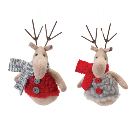 Plush-Deer-with-Sweater-Ornament-(Set-of-12)-Christmas-Ornaments