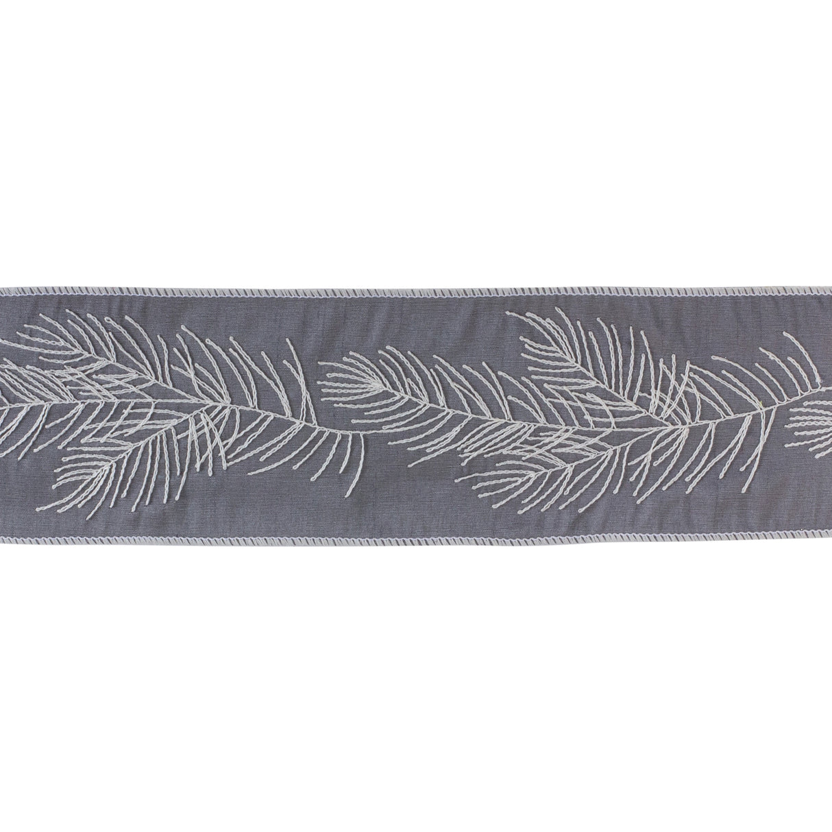 Grey-Embroidered-Pine-Ribbon-(Set-of-2)-Ribbons-&-Trim