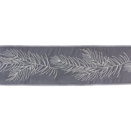 Grey-Embroidered-Pine-Ribbon-(Set-of-2)-Ribbons-&-Trim
