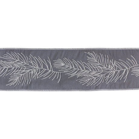 Grey-Embroidered-Pine-Ribbon-(Set-of-2)-Ribbons-&-Trim