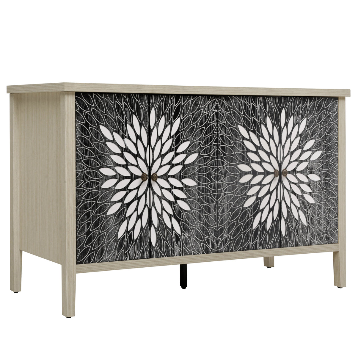 Sideboard Buffet Cabinet with 4 Doors and Adjustable Shelves