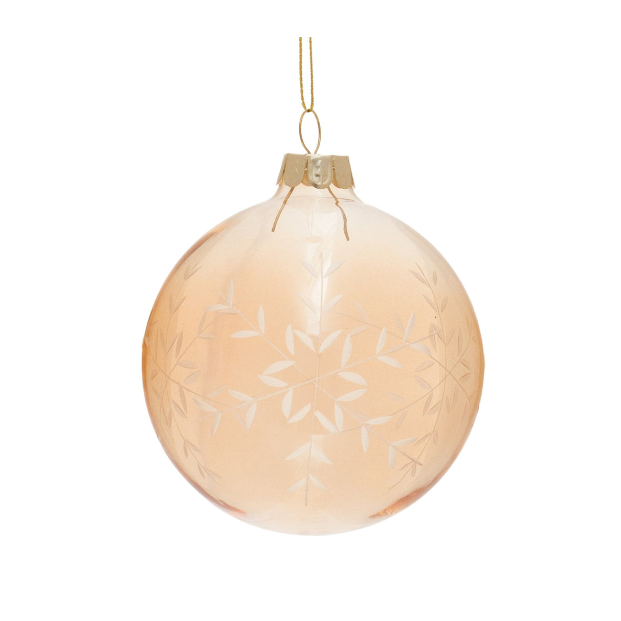 Snowflake Etched Glass Ornament (Set of 12)