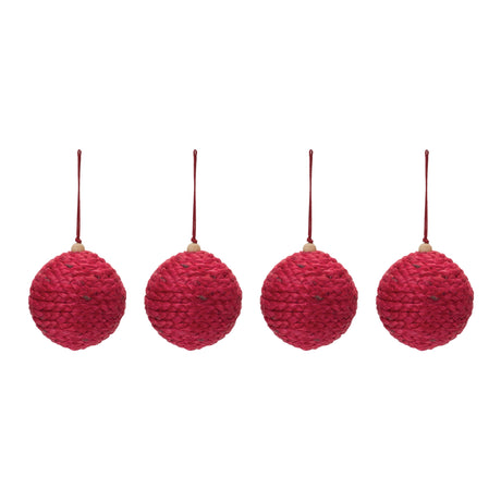 Jute-Ball-Ornament-(Set-of-4)-Christmas-Ornaments