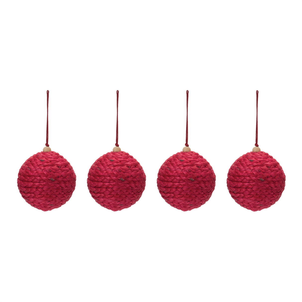 Jute-Ball-Ornament-(Set-of-4)-Christmas-Ornaments