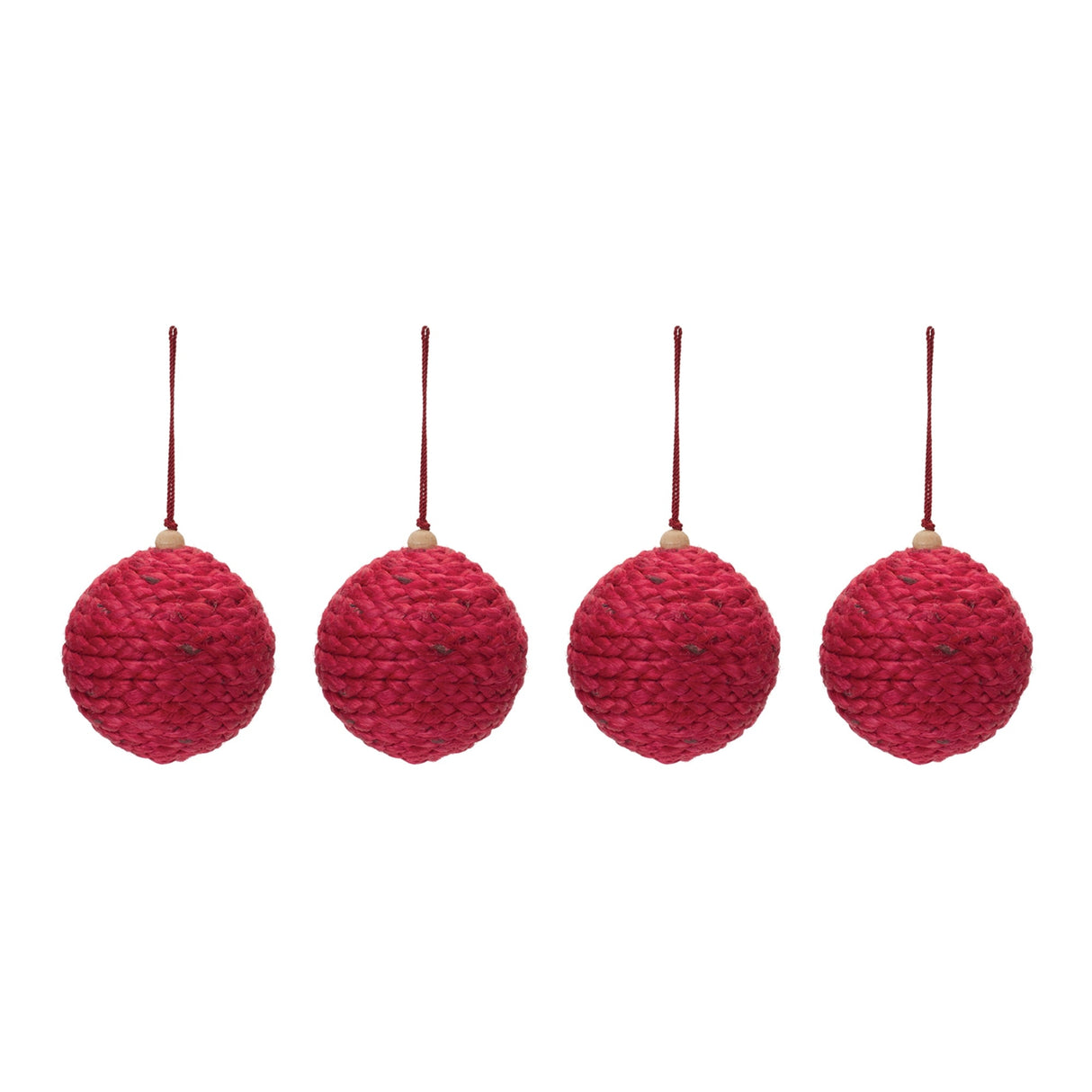 Jute-Ball-Ornament-(Set-of-4)-Christmas-Ornaments