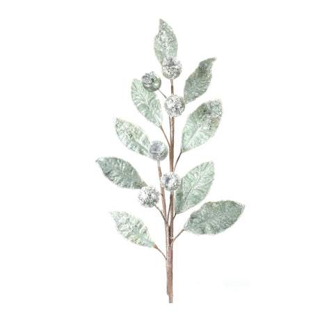 Glittered-Pod-Leaf-Spray-(Set-of-2)-Christmas-Decor