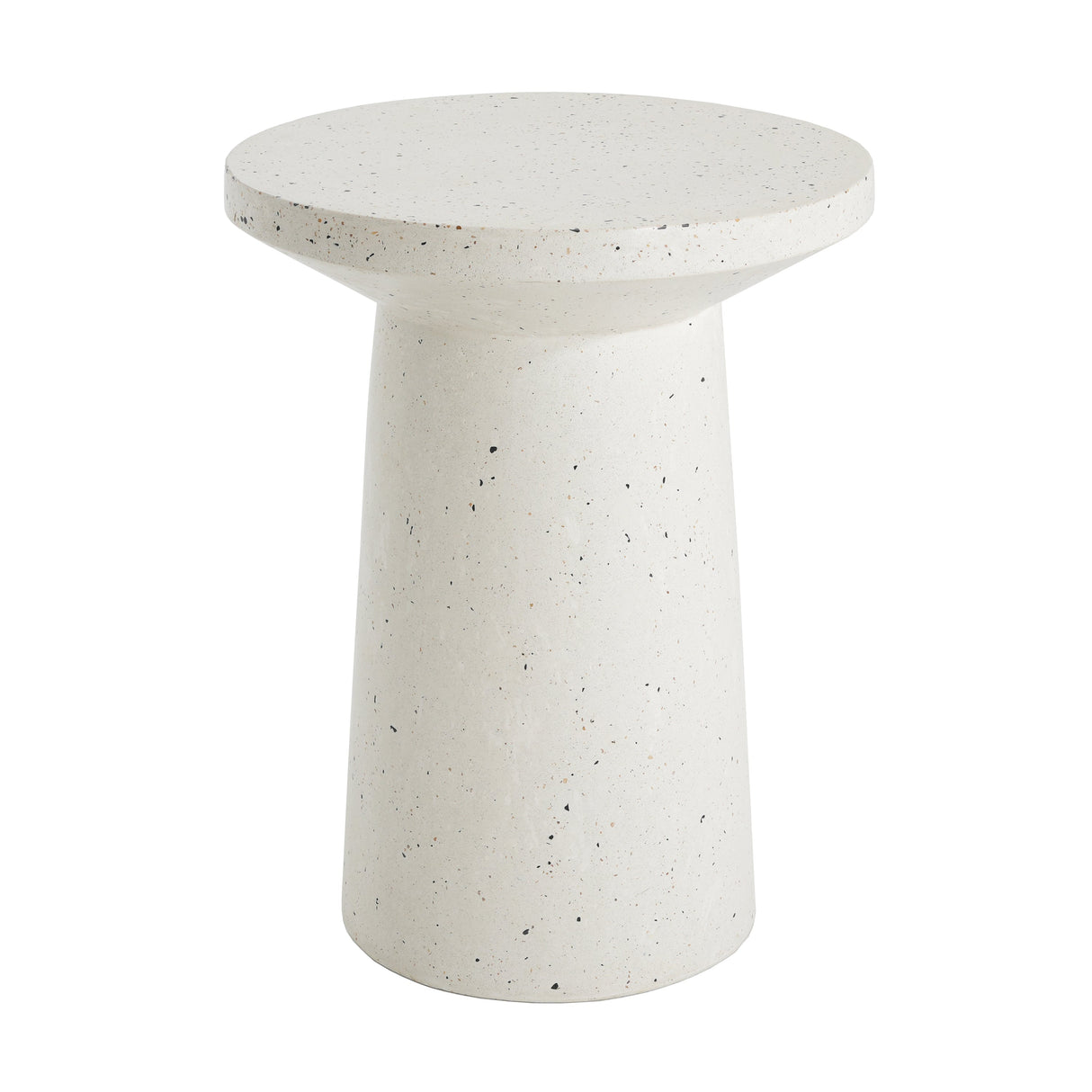 Outdoor 24' H MGO Terrazzo Side Table, White