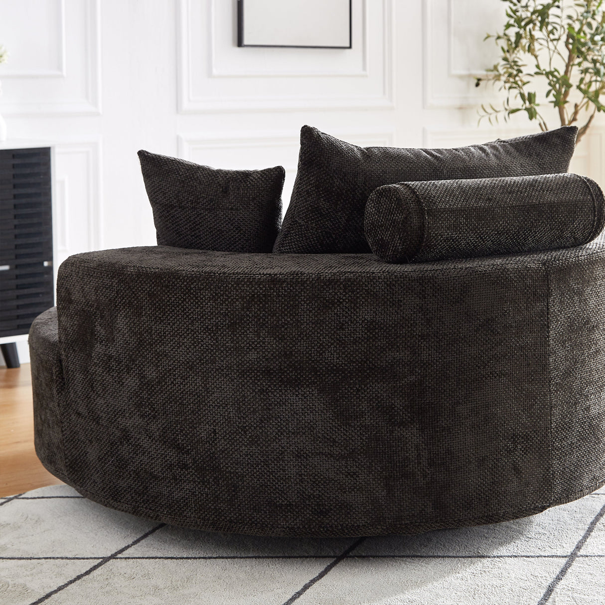55''L Chenille Foam Single Swivel Chair