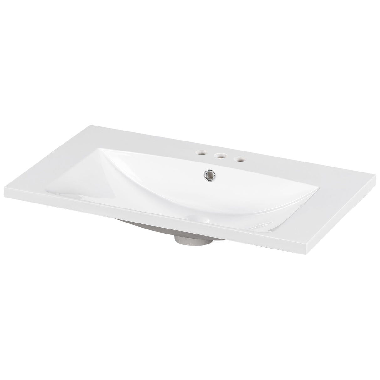 Single Bathroom Basin Sink Vanity Top with 3 Faucet Holes