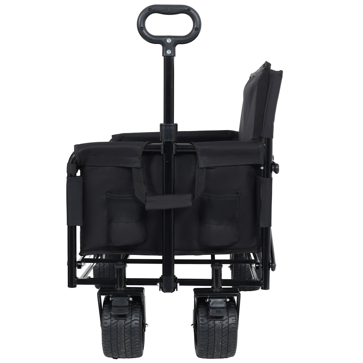 3-in-1 Convertible Folding Wagon Cart with Bench Seat & Storage