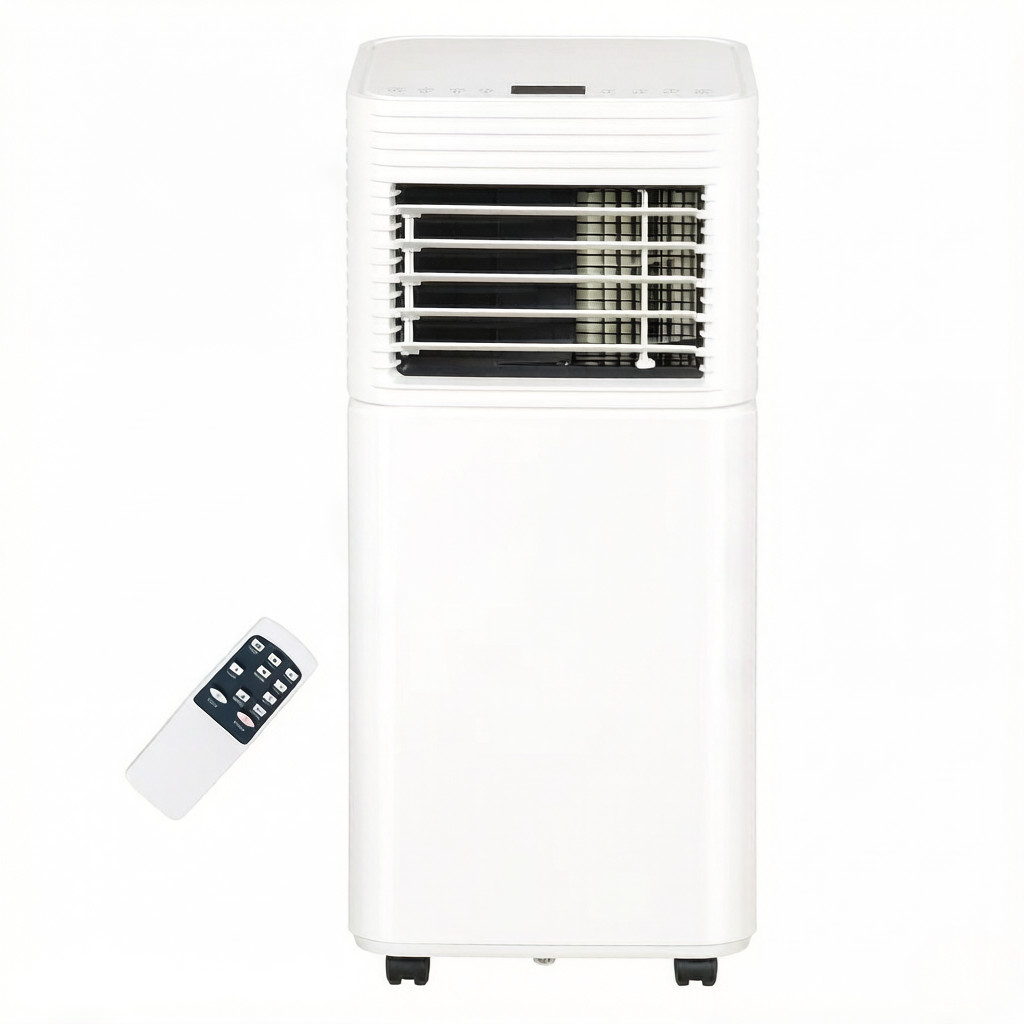 4-in-1 Versatile Mobile Air Conditioner with LED Display - Black & White
