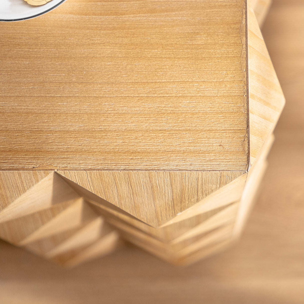 23.62' Height Three-dimensional Embossed Pattern Wooden Nightstand