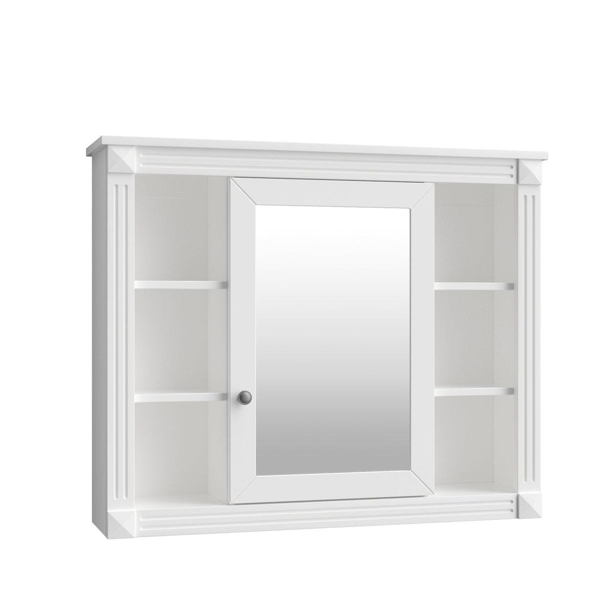 Wall Mounted Bathroom Storage Cabinet with Mirror - Blue, White, or Dark Gray
