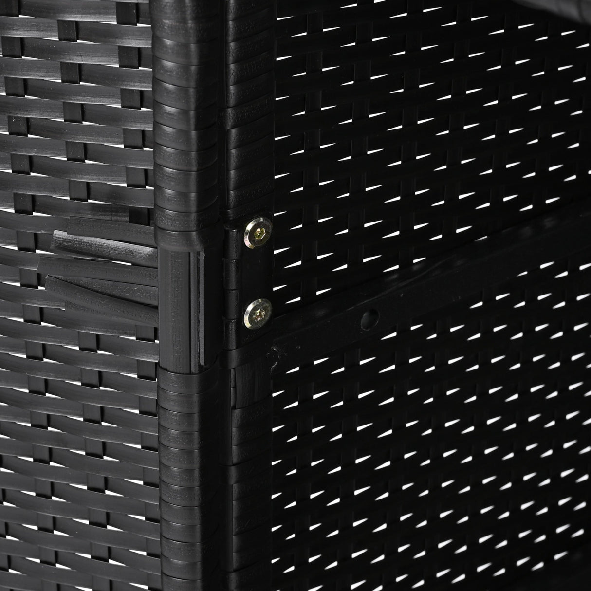 K&K 47.5"W Wicker Outdoor Storage Cabinet with Tempered Glass Desktop