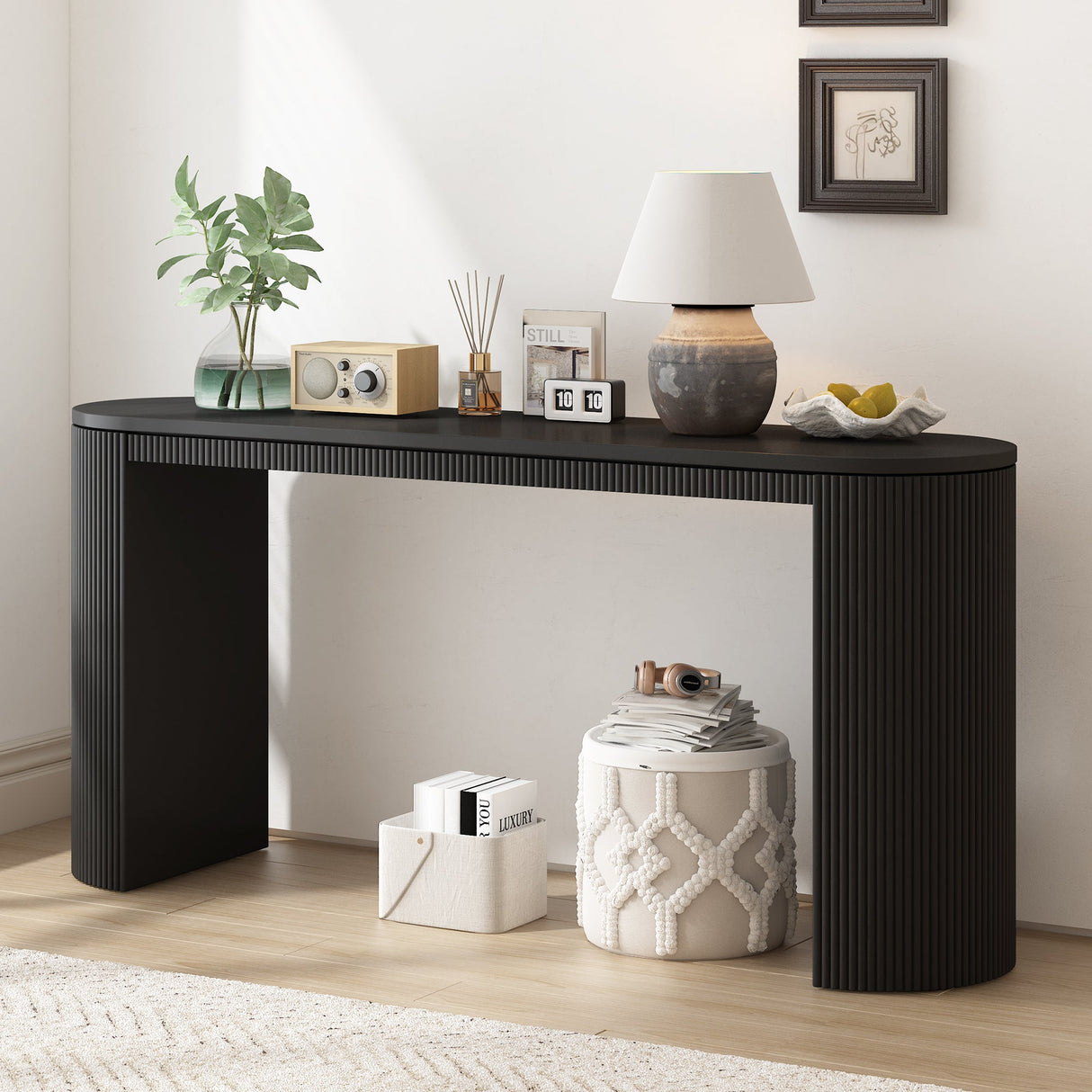 U_STYLE Curved Design Console Table