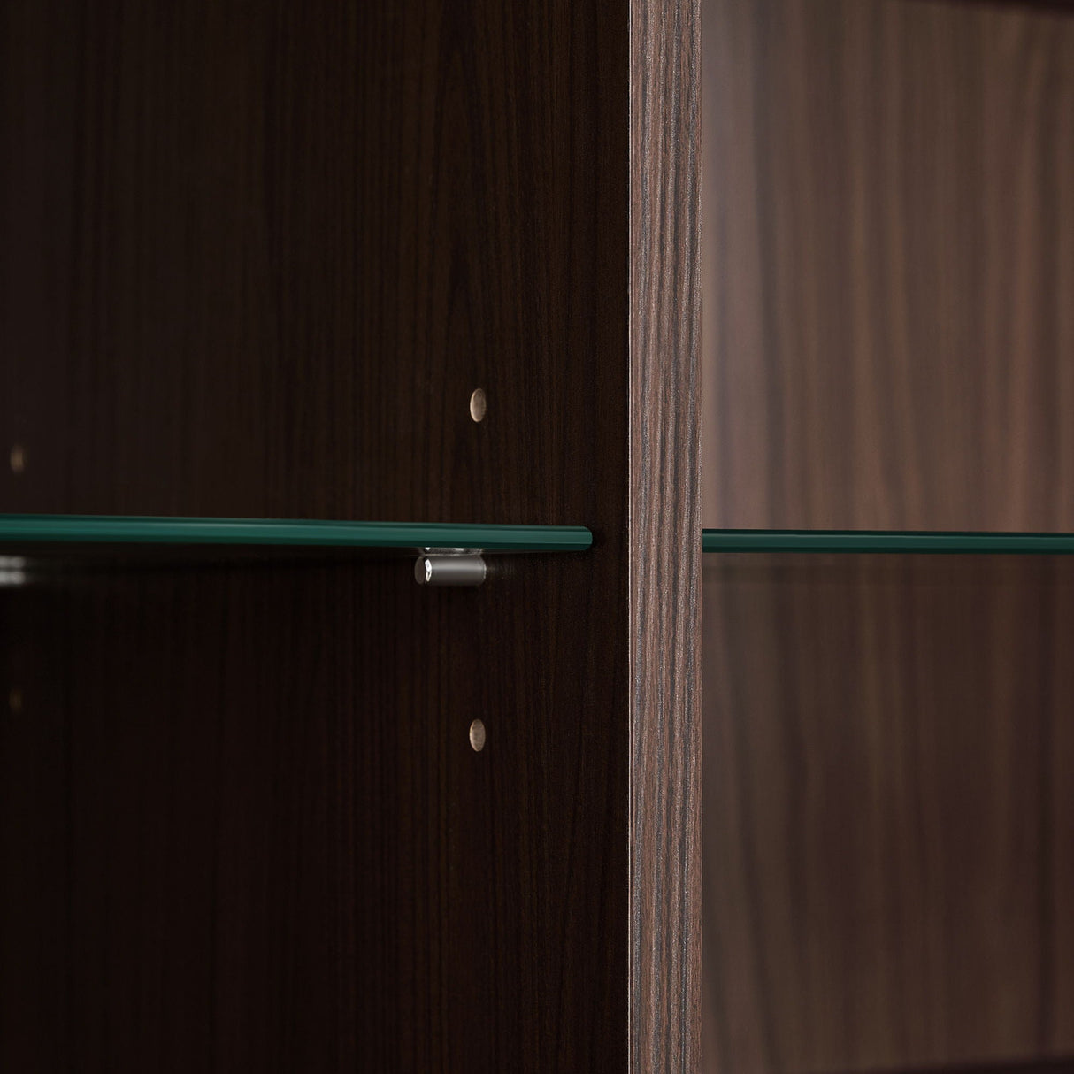 Modern Minimalist Style LED Curio Cabinet With Tempered Glass Door, Metal Legs