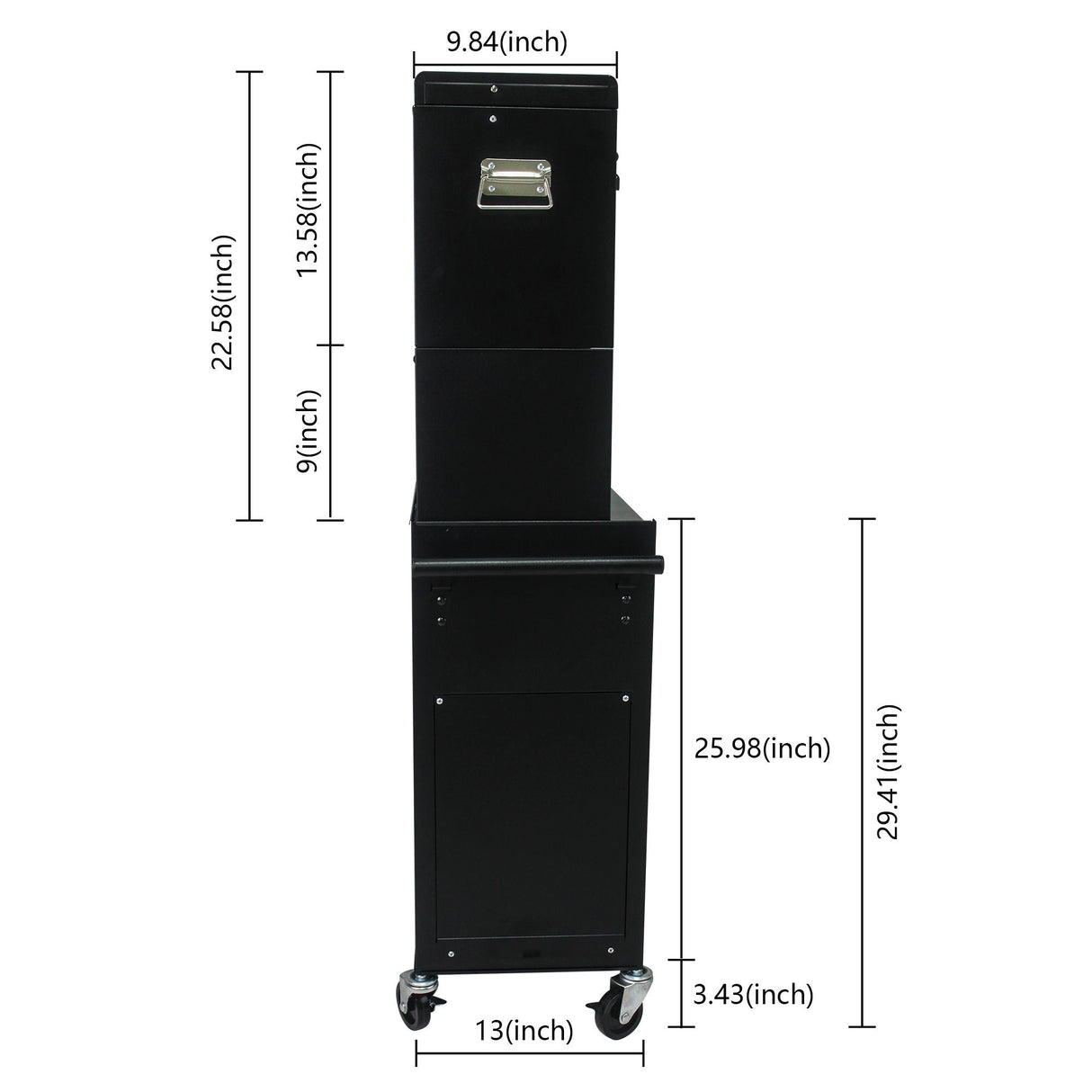 6 Drawer Lockable Tool Cabinet On Wheels With Detachable Toolbox