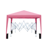 Outdoor 10x 10Ft Pop Up Gazebo Canopy Tent with 4pcs Weight sand bag,with Carry Bag-Pink