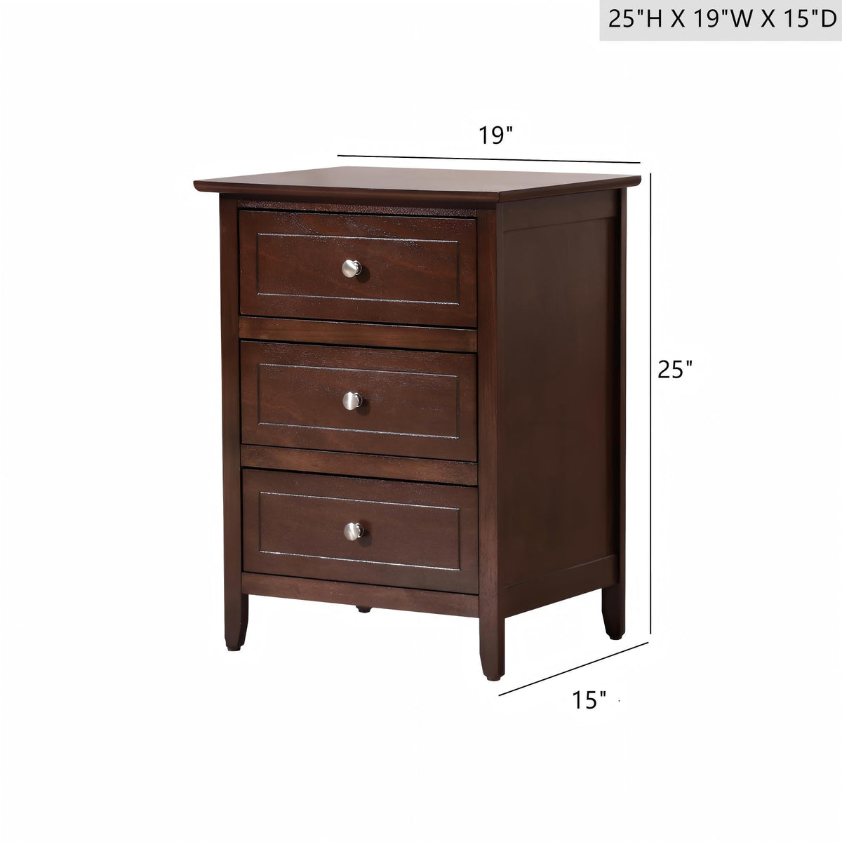 Daniel - 3 Drawer Nightstand