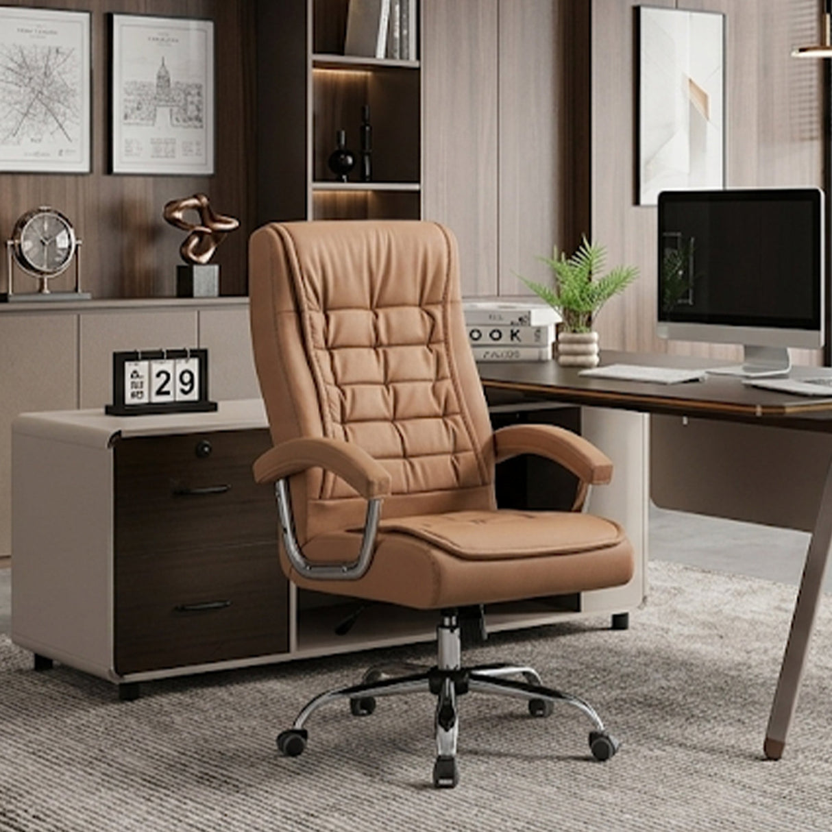 Executive Office Chair - High Back PU Leather Ergonomic Design