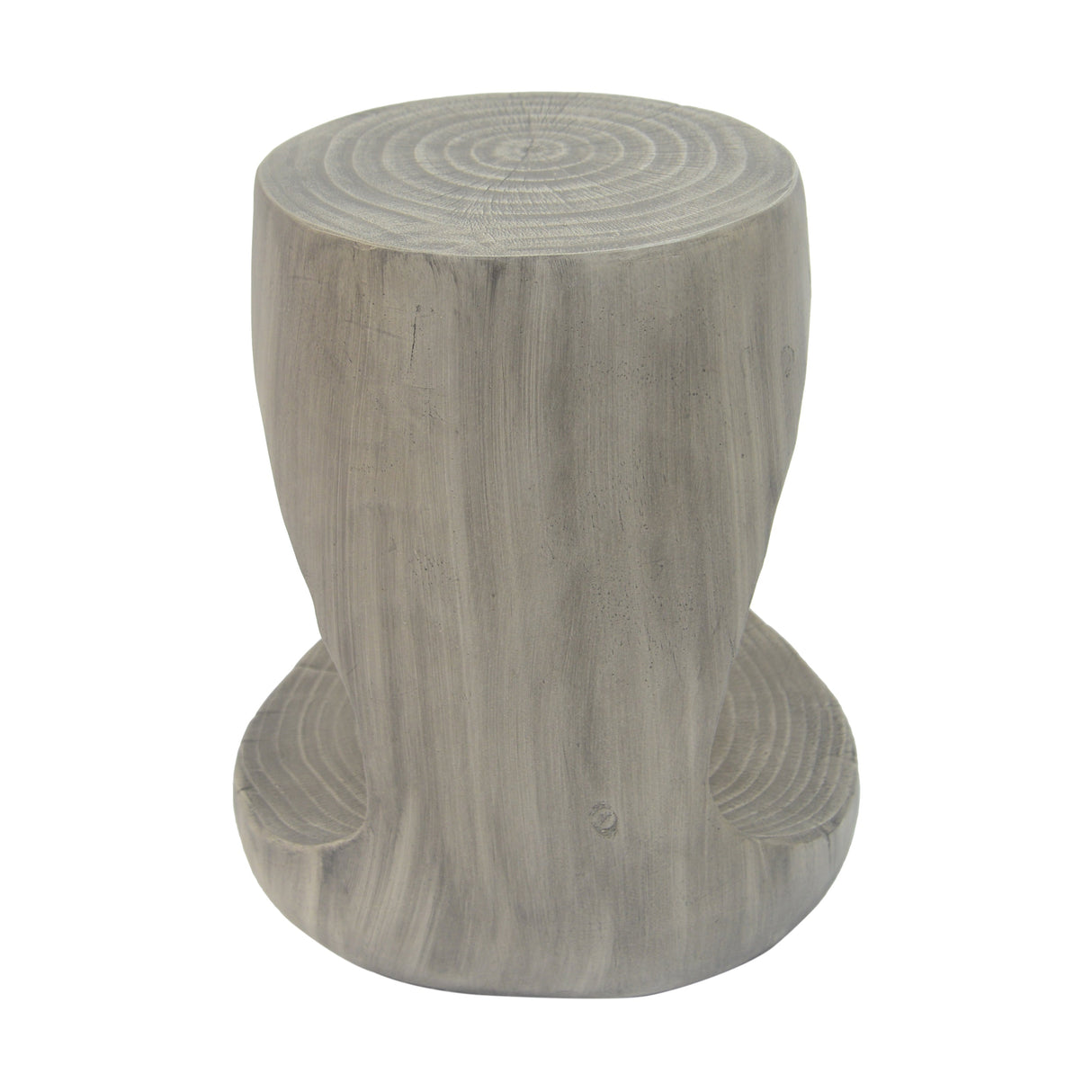 Hollow Side Table Wood-Like Texture Grey