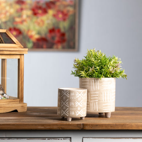 Footed Stone Planter (Set of 2)