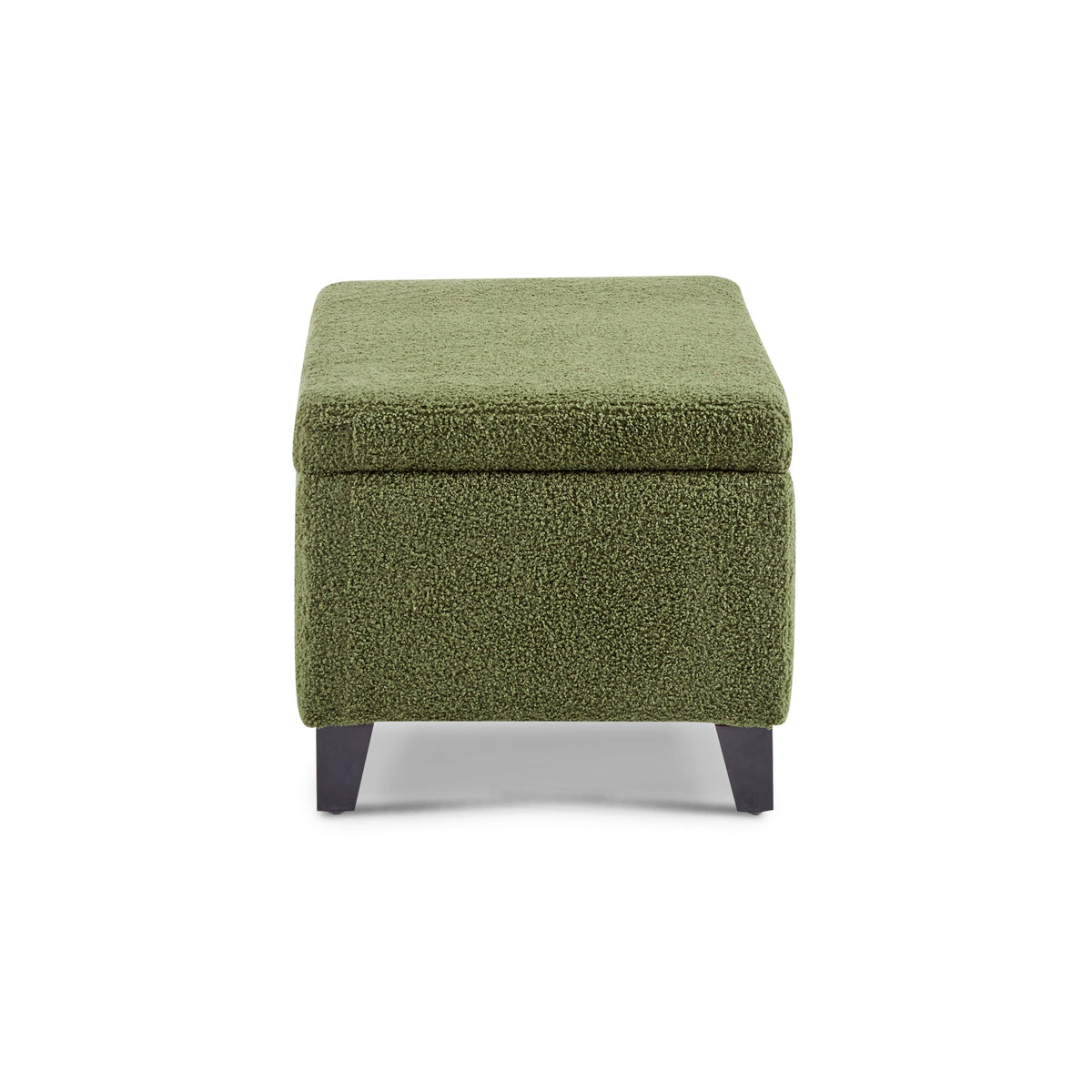 Storage Ottoman with Flip-Top Lid, Easy Assembly, Boucle Fabric & Rubber Wood Legs
