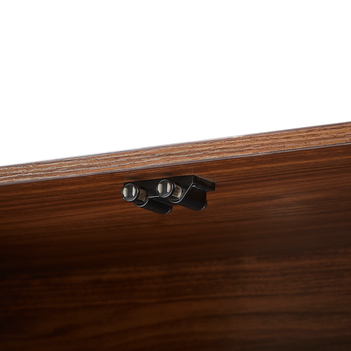 Sideboard Storage Cabinet TV Stand with Wave Pattern in Walnut