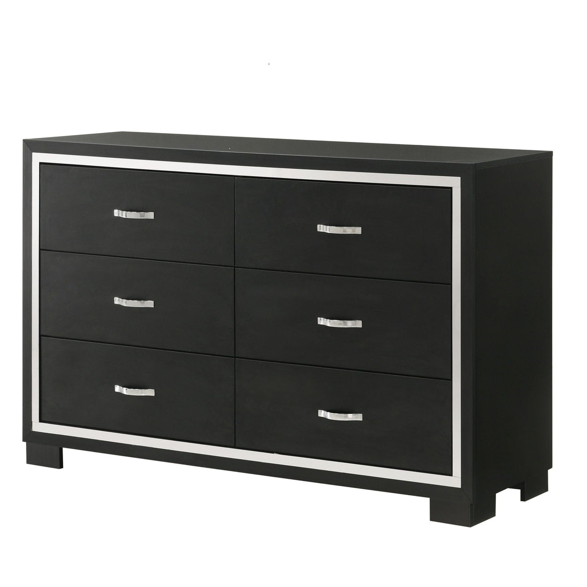 6 Drawer Dresser With Handles Bedroom Furniture - Black