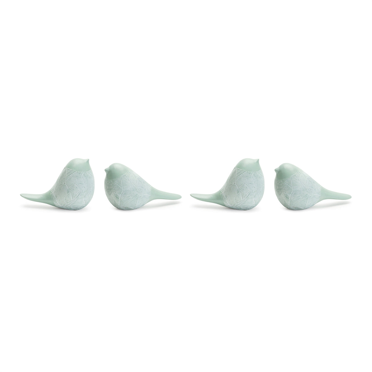 Modern etched bird figurine (set of 4)