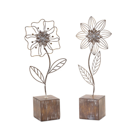 Metal-Floral-Decor-(Set-of-2)-Decorative-Objects