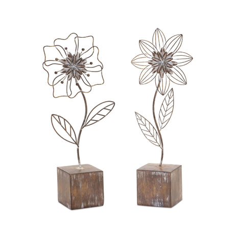Metal-Floral-Decor-(Set-of-2)-Decorative-Objects