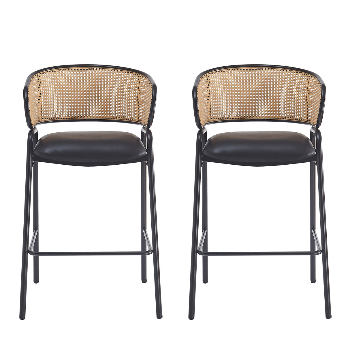 Ethan Indoor Metal Upholstered Barstool Set of 2