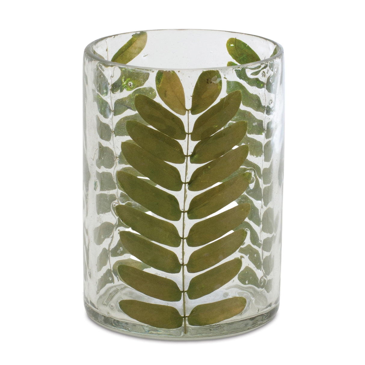 Pressed-Leaf-Glass-Candle-Holder-(Set-of-3)-Candle-Holders