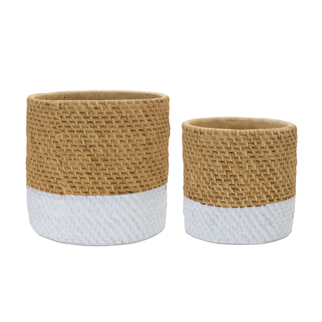 Woven-Stone-Planter-(Set-of-2)-Pots-&-Planters