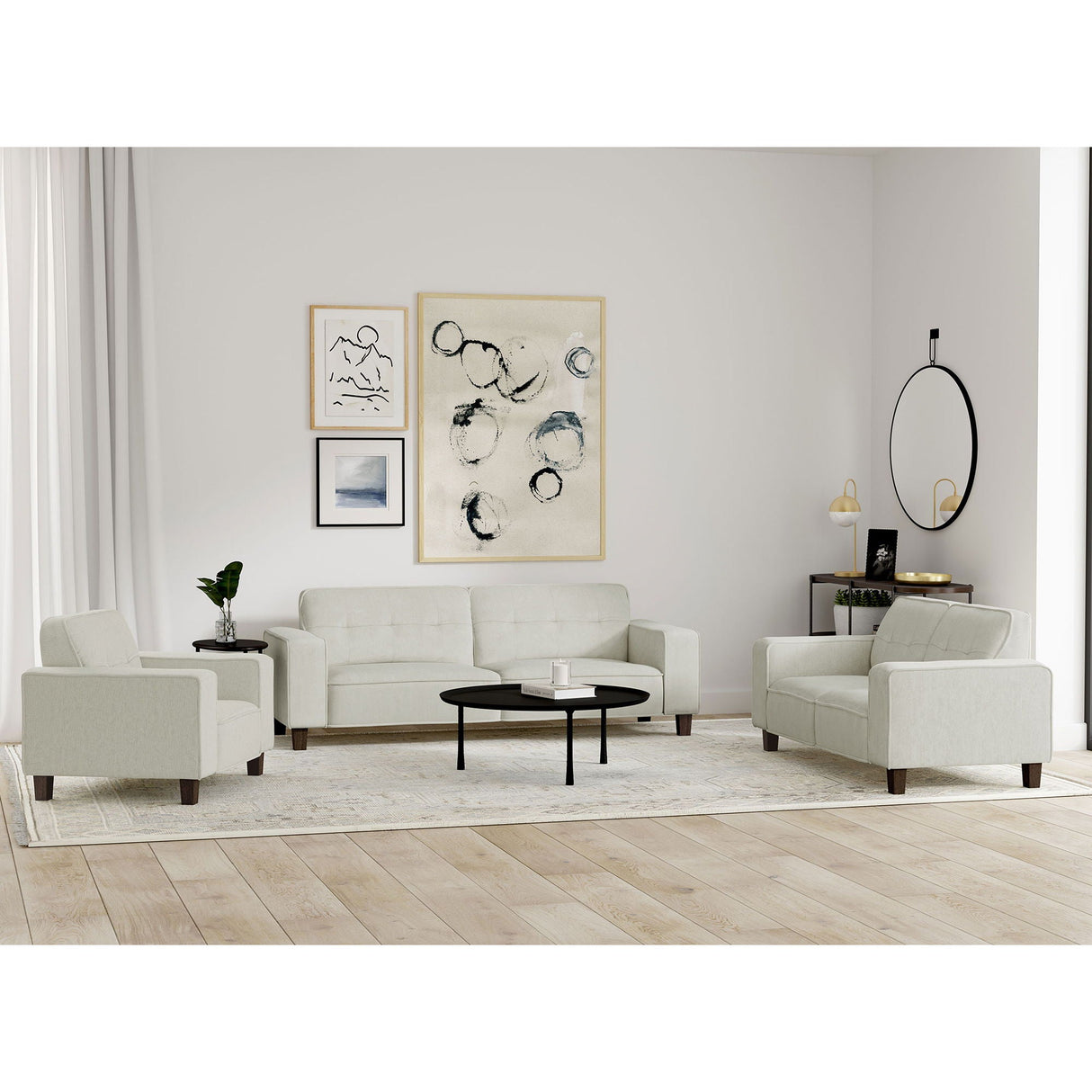 Evoke - Upholstered Tufted Sofa - Greige