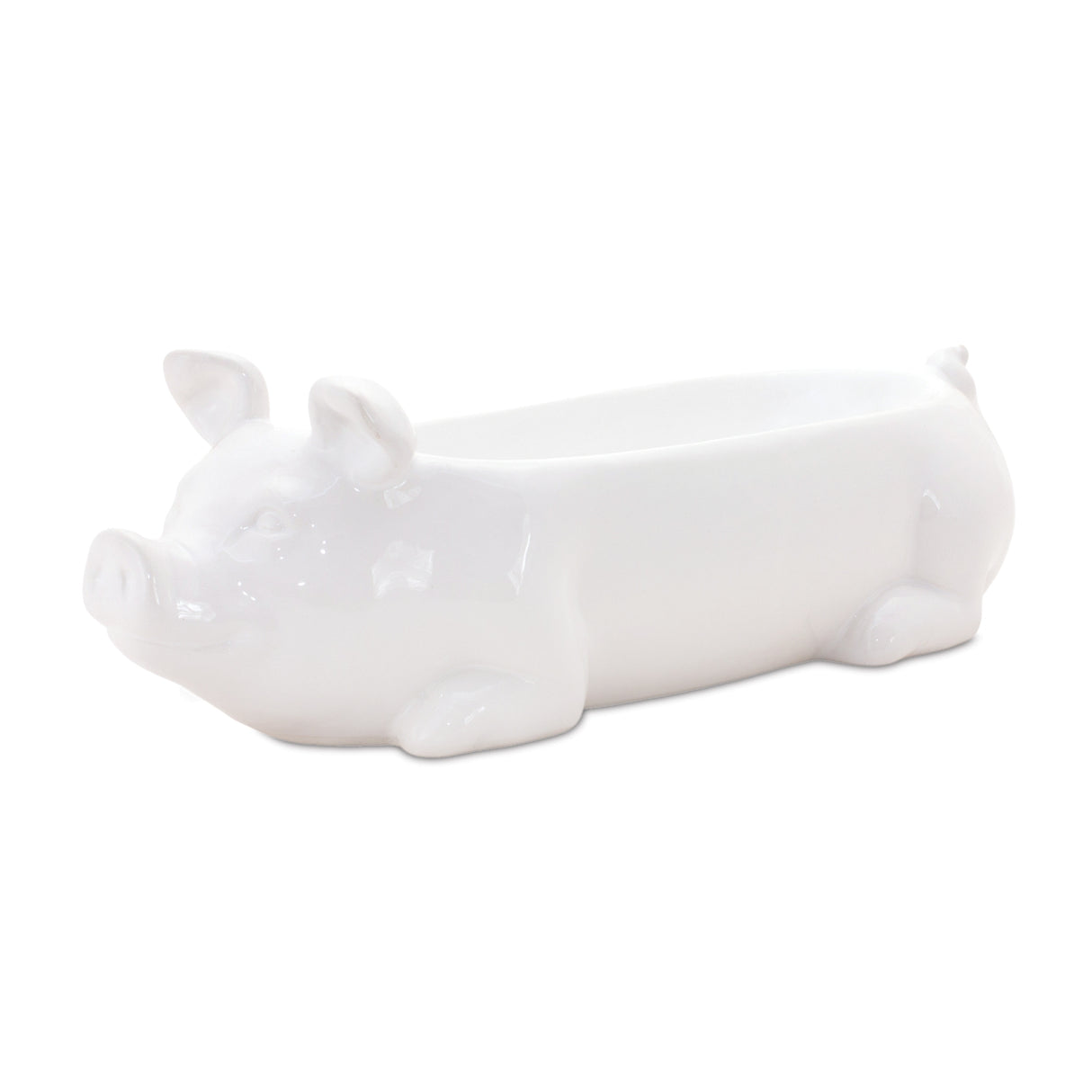 Ceramic pig planter 13"l