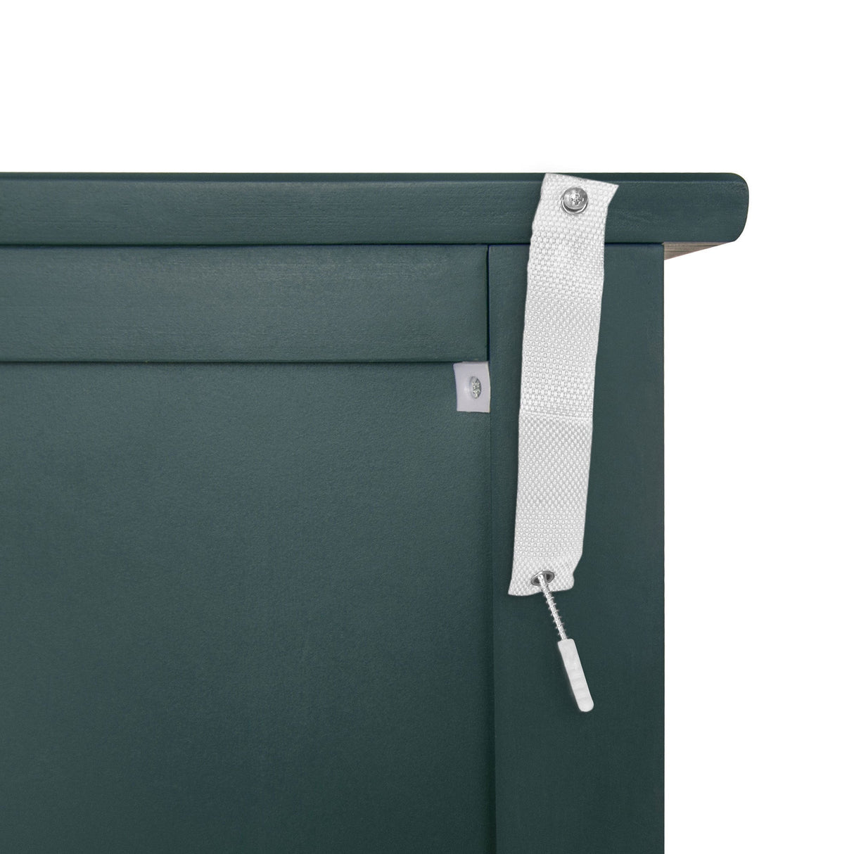 Blackish Green Hollow-Carved 3-Drawer Dresser with Metal Handles