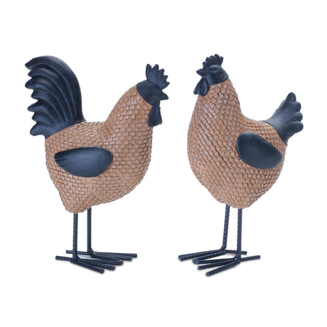 Wicker-hen-and-rooster-decor-(set-of-2)-Decorative-Objects