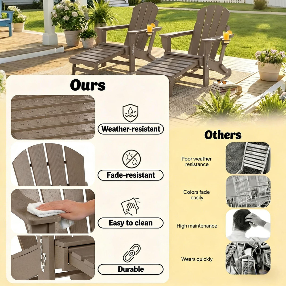 Stylish Folding Fire Pit Chair Set of 2