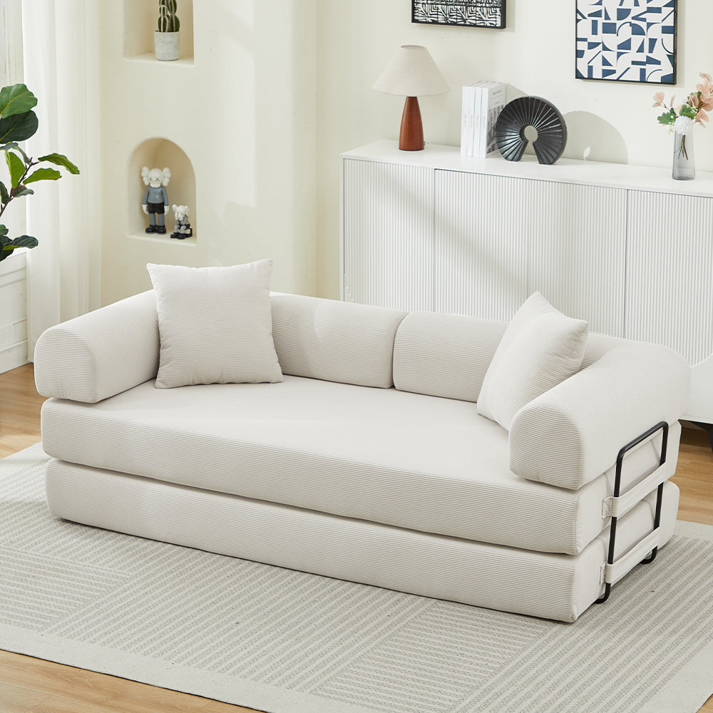 Folding Sofa Bed Convertible Couch with 2 Pillows