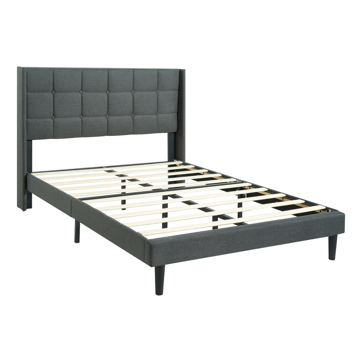 Modern Queen Size Upholstered Platform Bed Frame