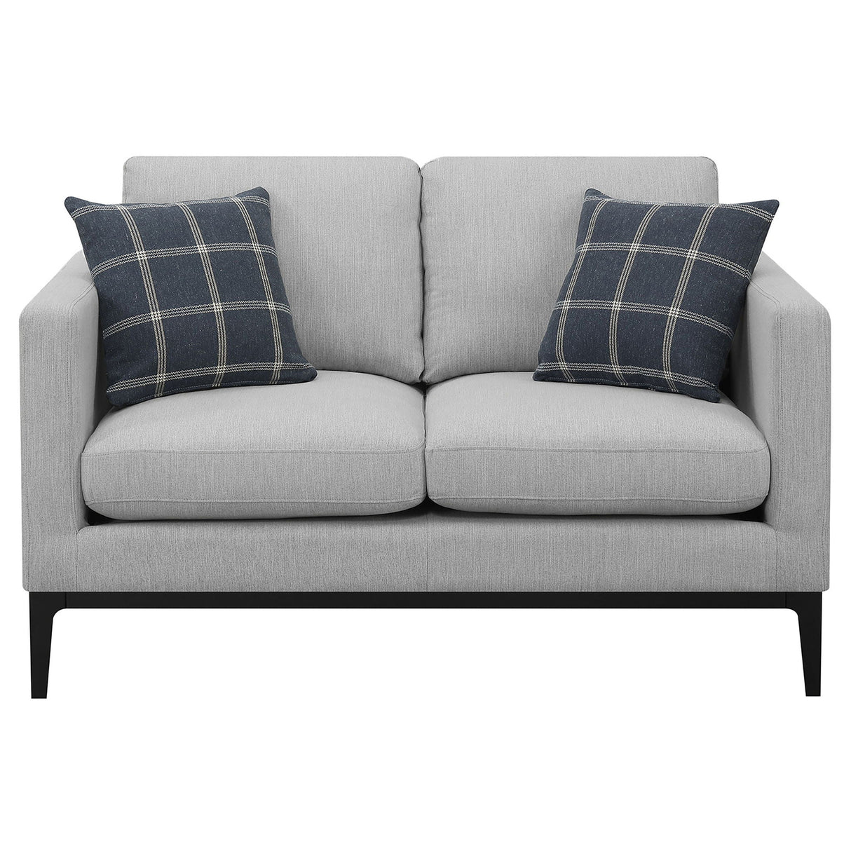 Saba - Cushion Back Loveseat With Pillow Top Arms - Light Gray